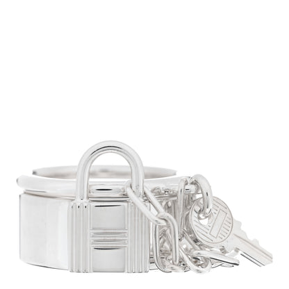 Hermes Sterling Silver Alpha Kelly Double Ring 55 7.25 1 of 4
