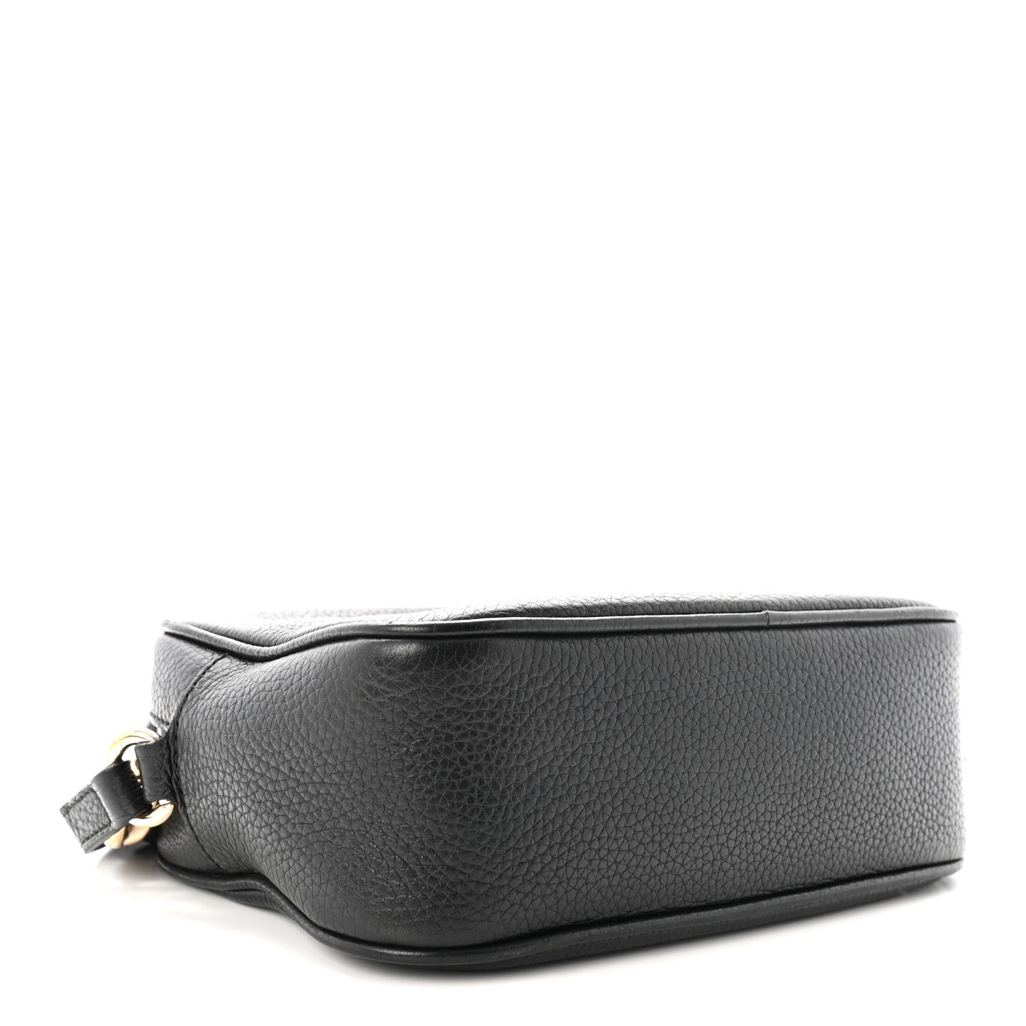 Pebbled Calfskin Small Soho Disco Bag Black