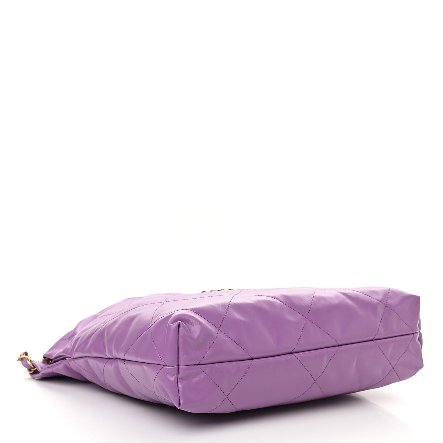 Shiny Calfskin Quilted Small Chanel 22 Purple