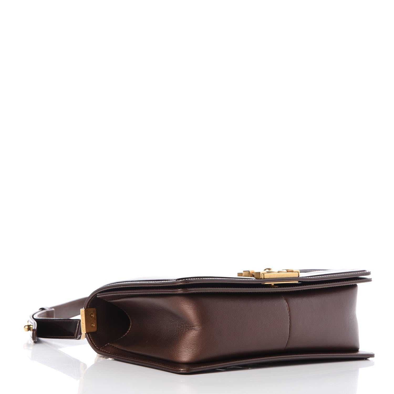 Chanel Metallic Patent Calfskin Quilted Medium Boy Flap Brown 4 of 8