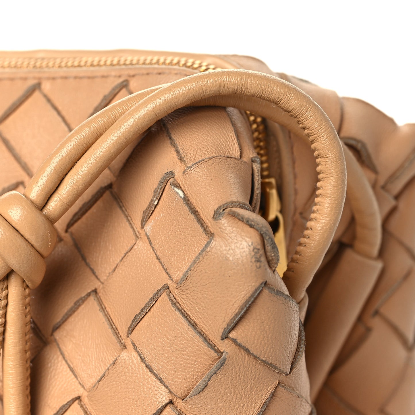 Nappa Intrecciato Small Loop Camera Bag Almond