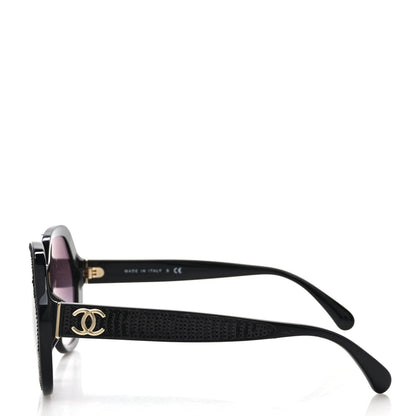 Chanel Acetate Sequin Round Sunglasses 5451-A Black 3 of 8