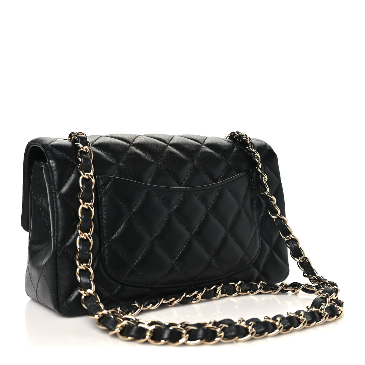 Chanel Lambskin Quilted Mini Rectangular Flap Black 3 of 10