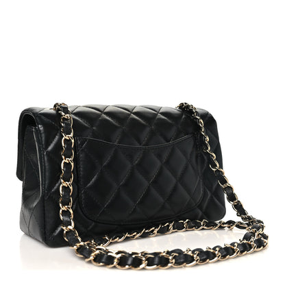 Chanel Lambskin Quilted Mini Rectangular Flap Black 3 of 10