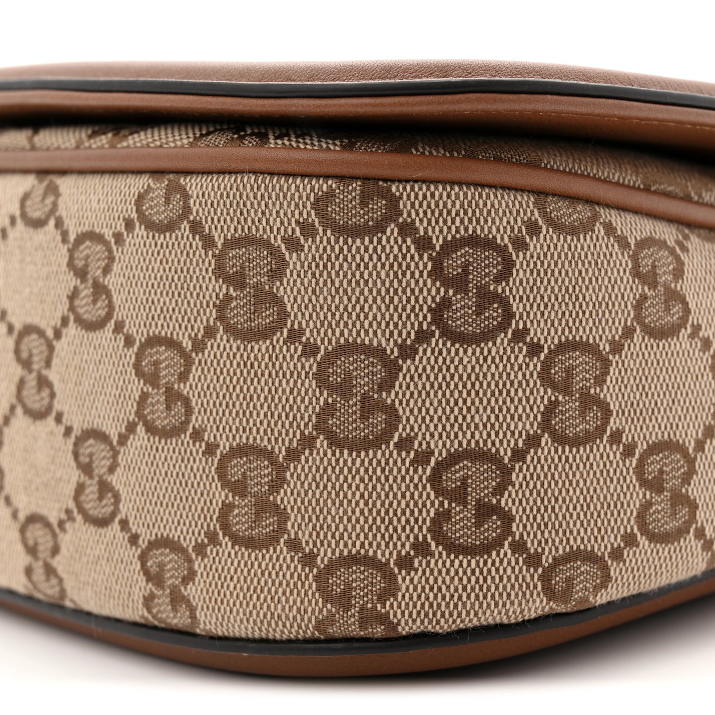 GG Monogram Calfskin Medium Blondie Top Handle Bag Beige Dark Brown