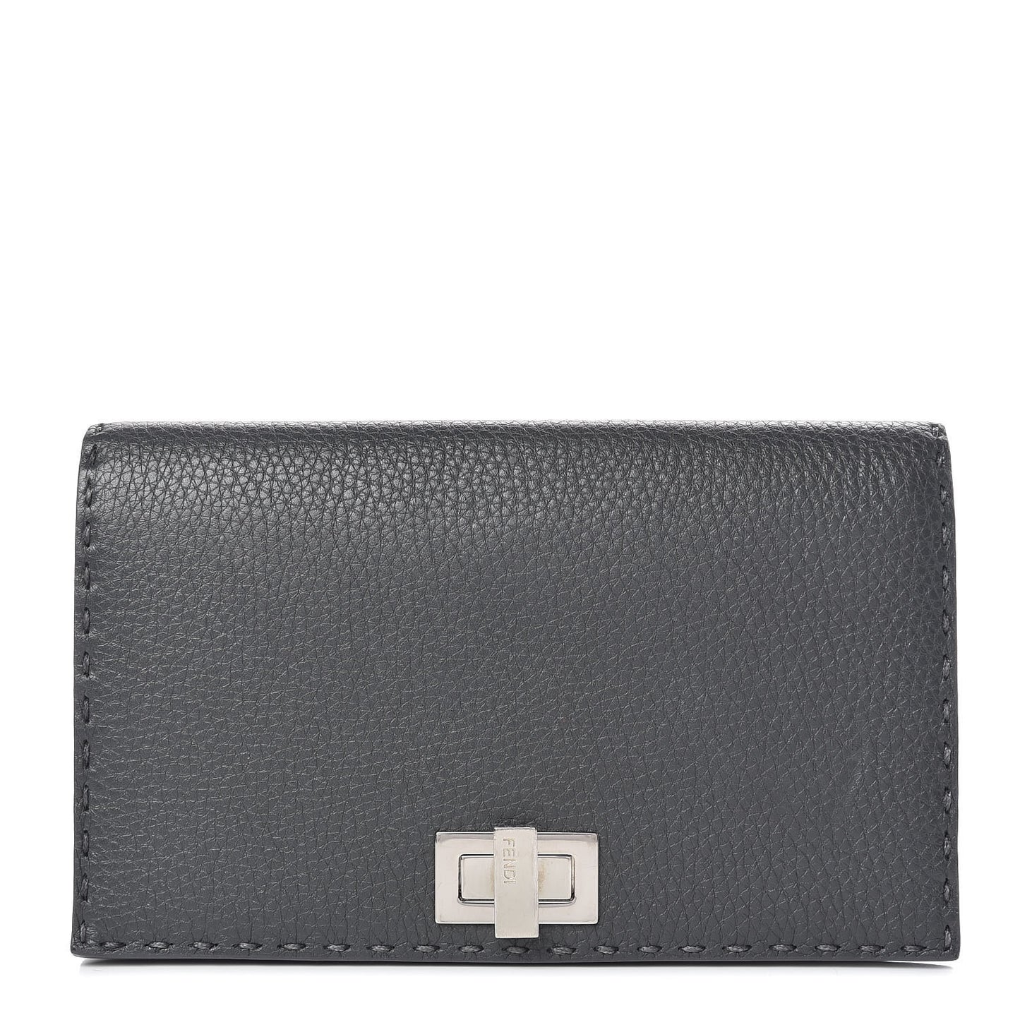Cuoio Romano Selleria Mini Peekaboo Clutch Wallet Asfalto