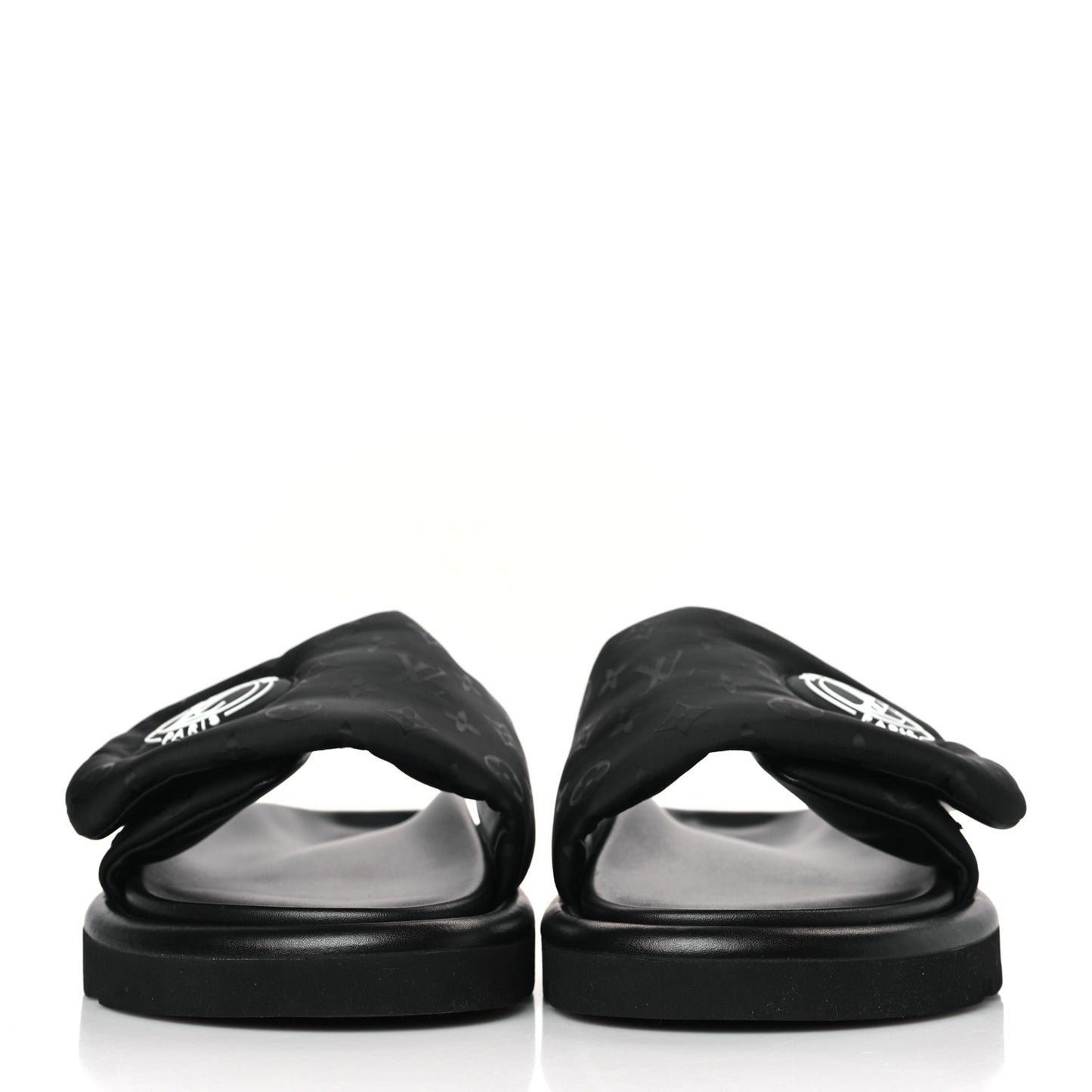 Nylon Monogram Womens Pool Pillow Comfort Mules 40 Black