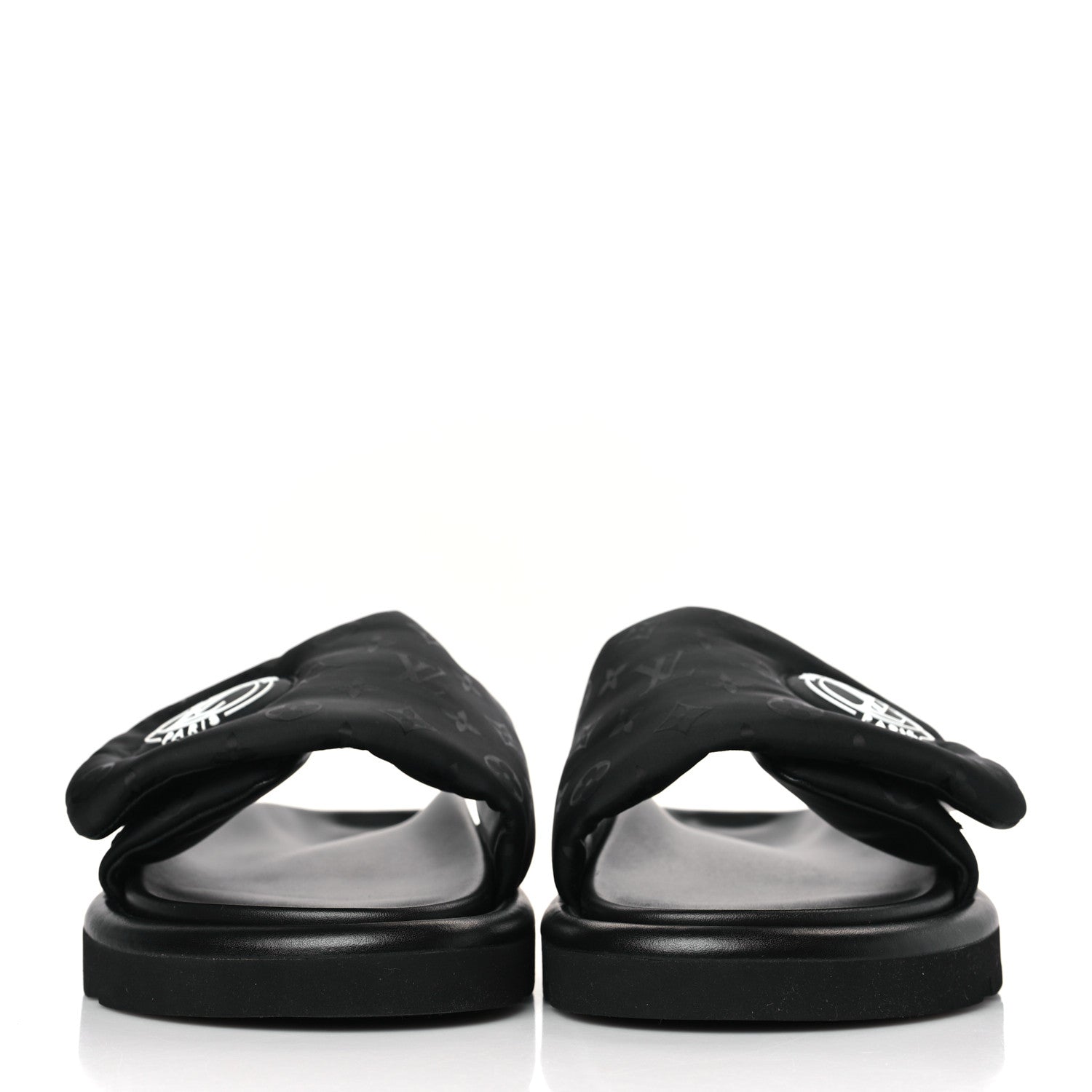 Louis Vuitton Nylon Monogram Womens Pool Pillow Comfort Mules 40 Black 2 of 9