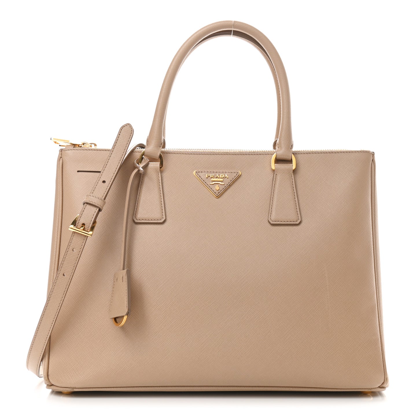Saffiano Medium Galleria Double Zip Tote Sabbia