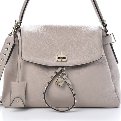 Valentino Garavani Pebbled Calfskin Rockstud Twiny Top Handle Bag Poudre 8 of 11