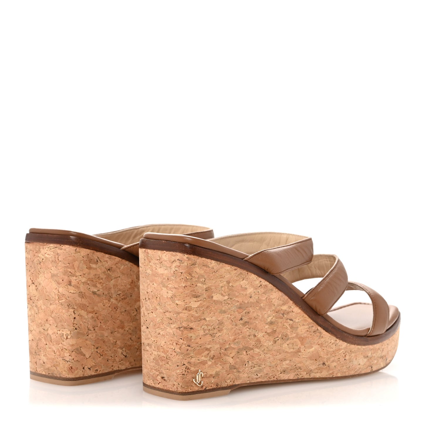 Calfskin Cork Athenia 110 Wedge Sandals 40 Cuoio