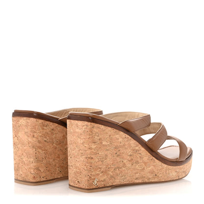 Jimmy Choo Calfskin Cork Athenia 110 Wedge Sandals 40 Cuoio 5 of 9