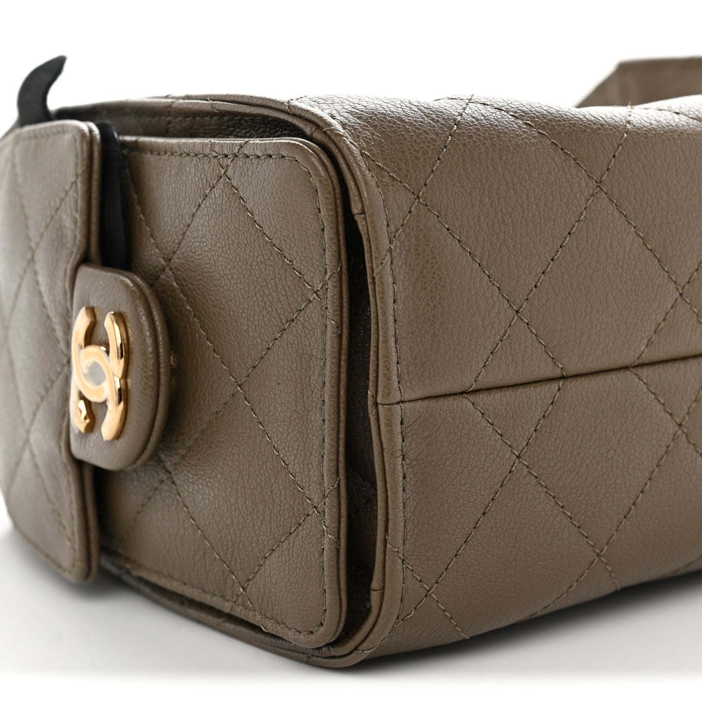 Caviar Quilted Mini Chanel 25 Handbag Dark Khaki