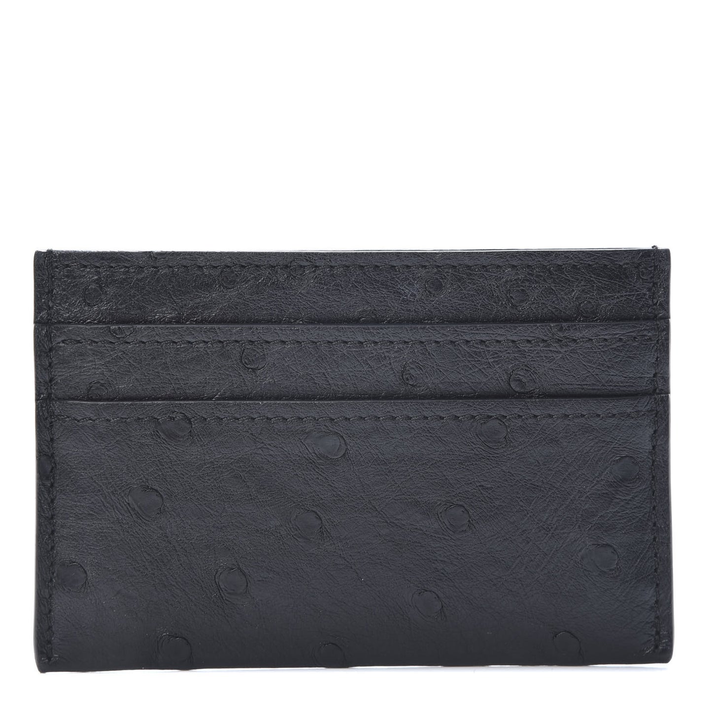 Ostrich Double Card Holder Black