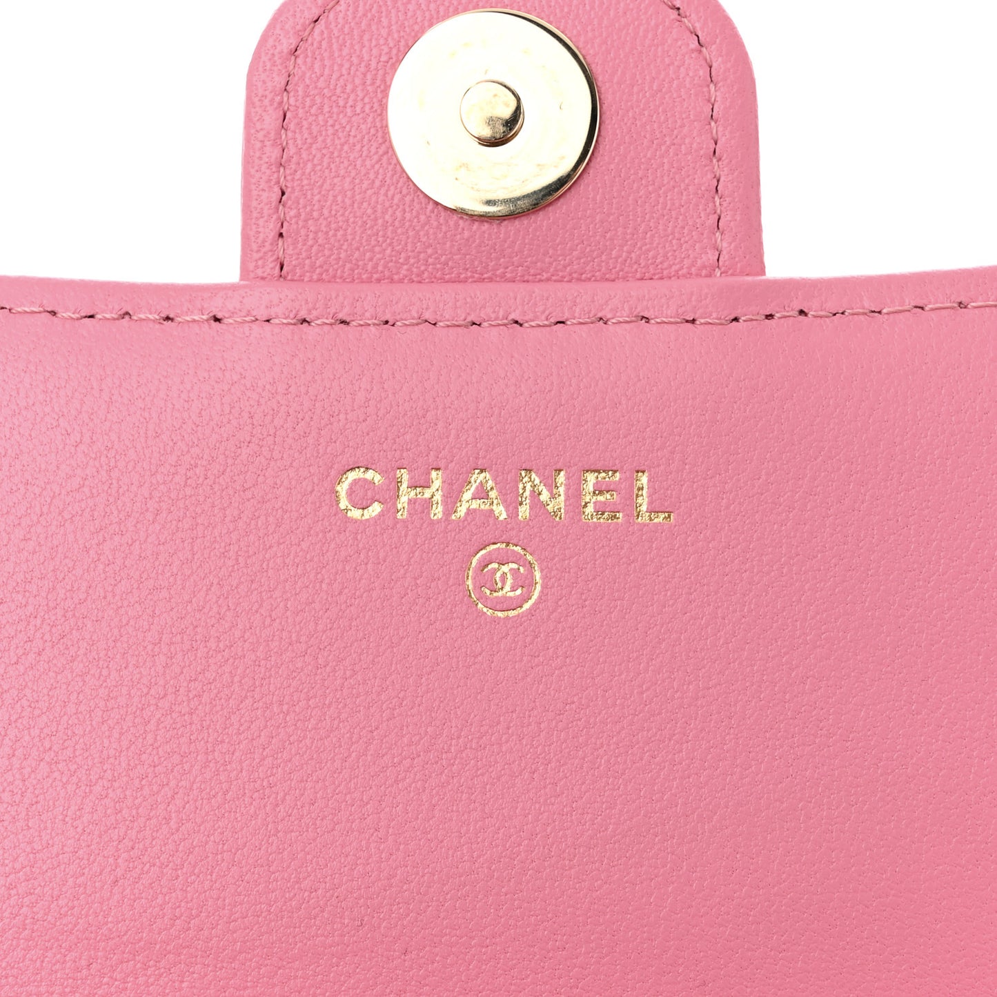 Lambskin Quilted Flap Phone Holder With Chain Pink