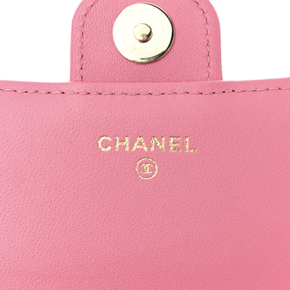 Chanel Lambskin Quilted Flap Phone Holder With Chain Pink 6 of 11