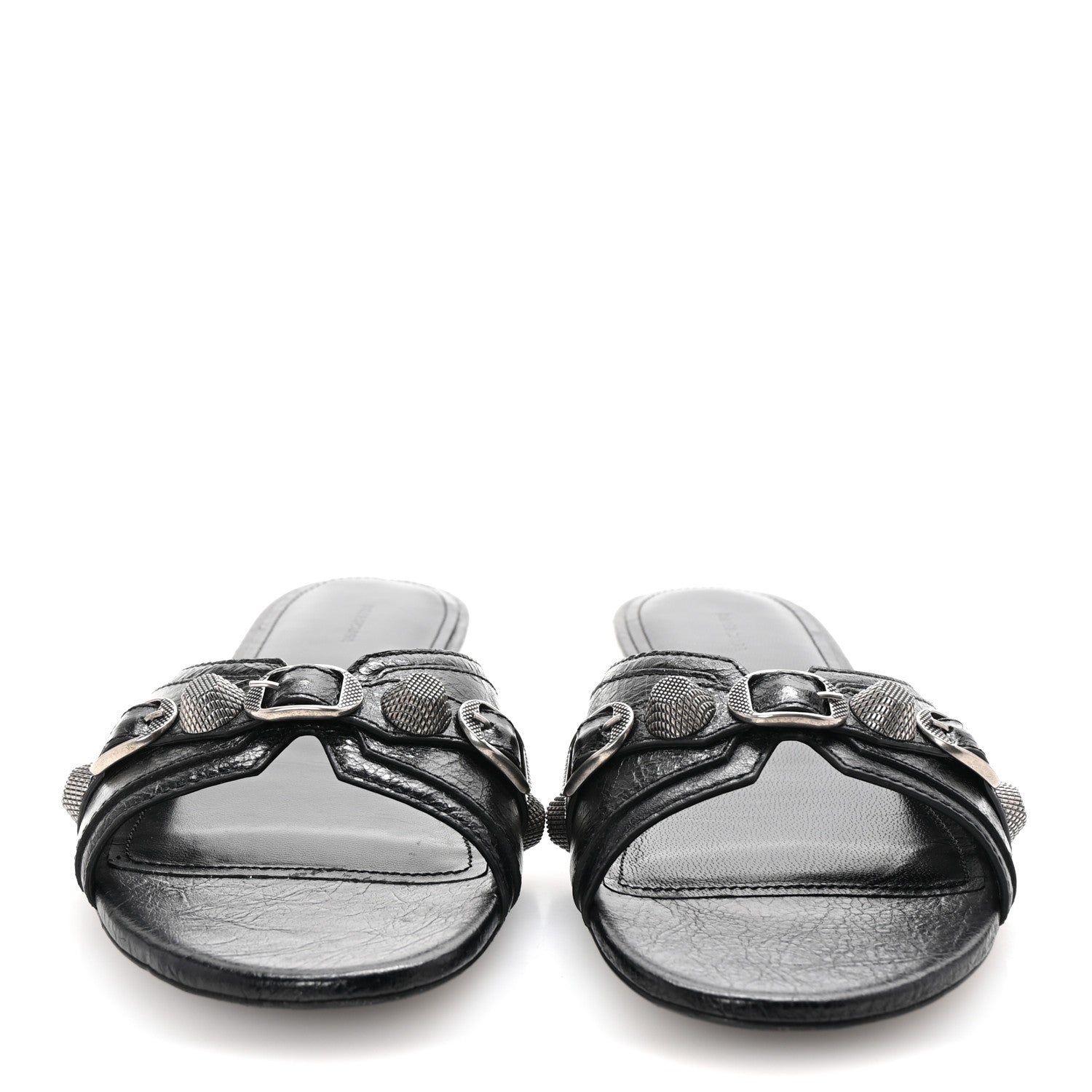 Balenciaga Agneau Arena Cagole Flat Slide Sandals 39 Black 3 of 10