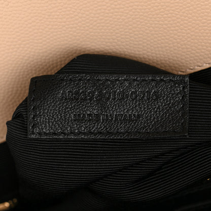 Saint Laurent Grain De Poudre Matelasse Chevron Large Monogram Satchel Nude Powder 7 of 10