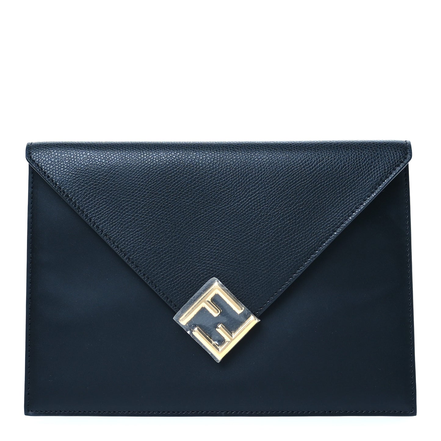 Vitello King Cruise FF Diamonds Flat Envelope Pouch Black