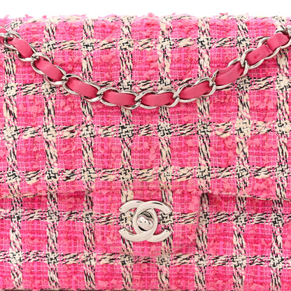 Chanel Tweed Quilted Medium Double Flap Hot Pink 8 of 12