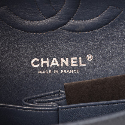Chanel Caviar Quilted Medium Double Flap Dark Blue 7 of 8