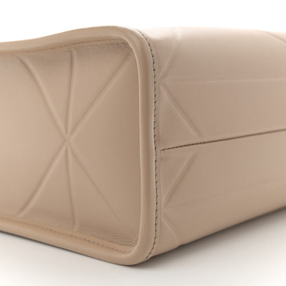 Prada Soft Calfskin Triangolo Symbole Embossed Small Tote Beige Khaki 8 of 10