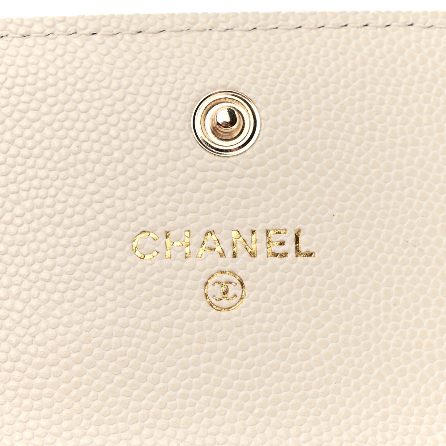 Caviar Quilted Chain CC Quilted Compact Flap Card Holder White