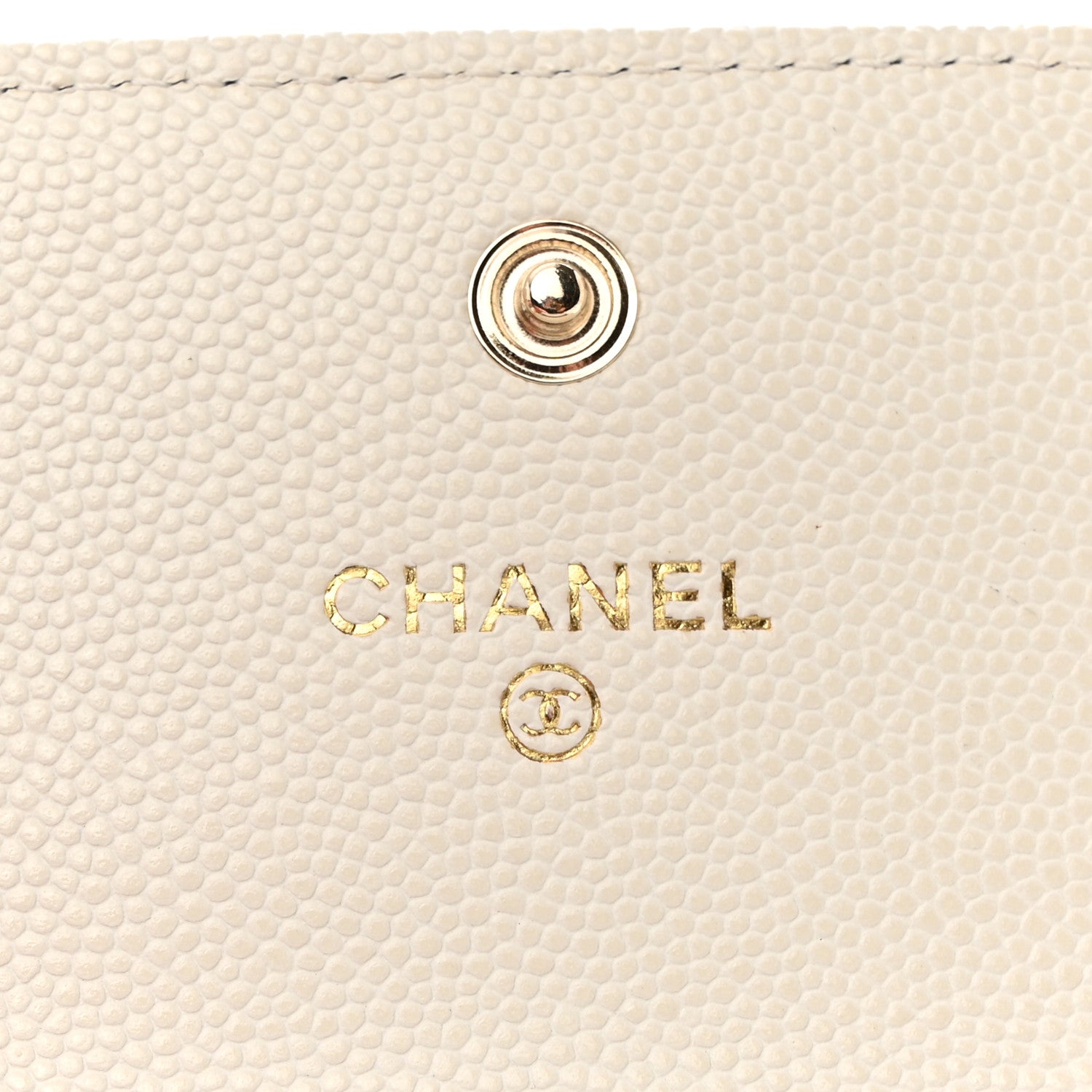 Chanel Caviar Quilted Chain CC Quilted Compact Flap Card Holder White 6 of 9