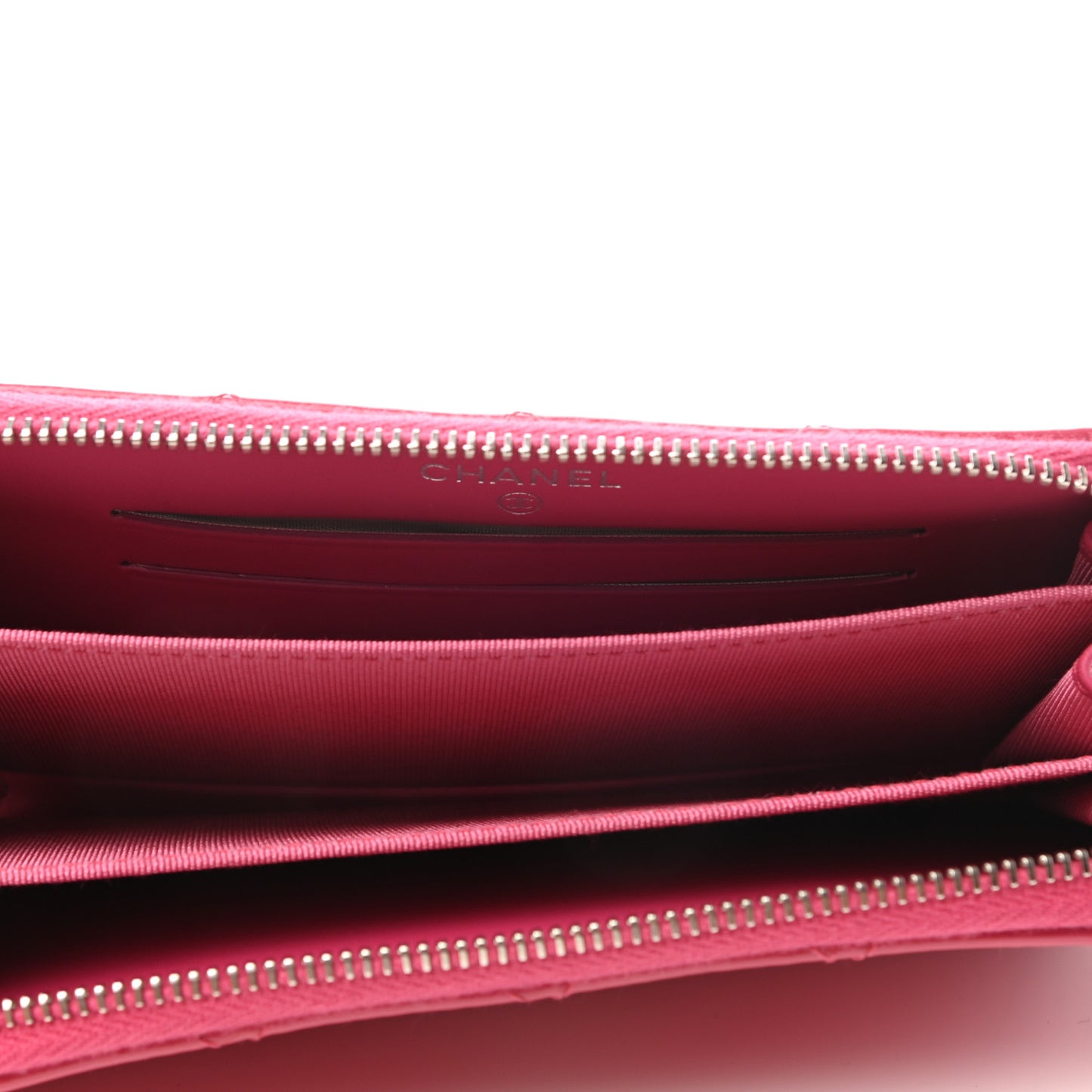 Patent Quilted Small Zip Around Wallet Pink