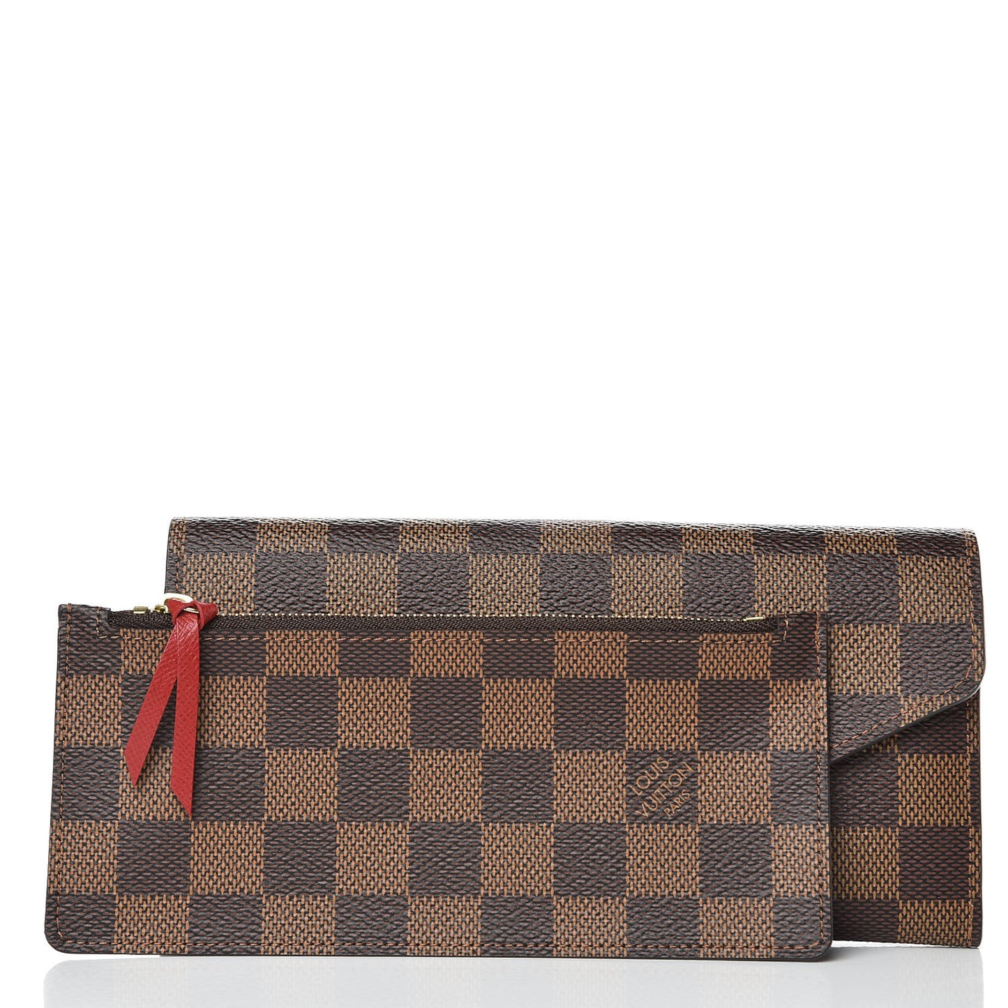 Damier Ebene Josephine Wallet Red