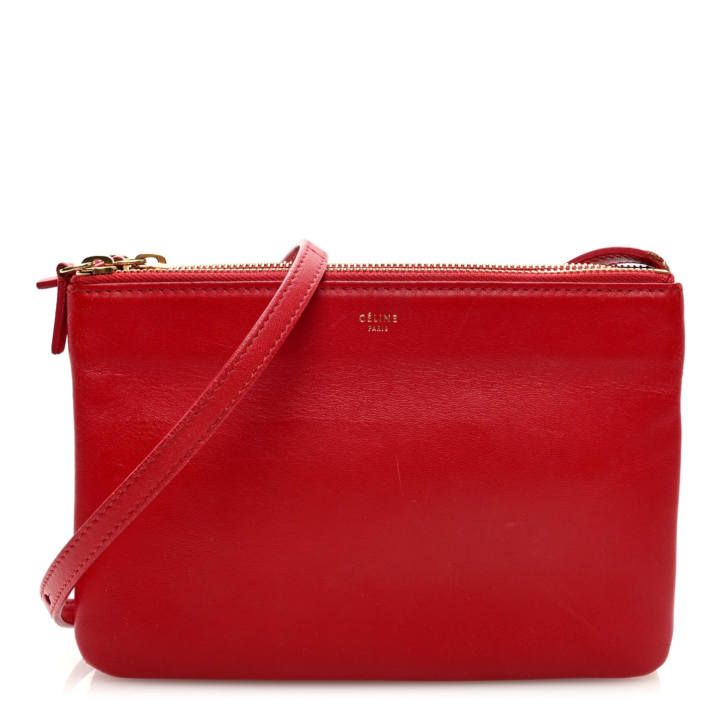 Lambskin Small Trio Crossbody Bag Red