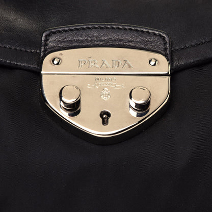 Prada Tessuto Nylon Nappa Foldover Pushlock Satchel Black 12 of 14