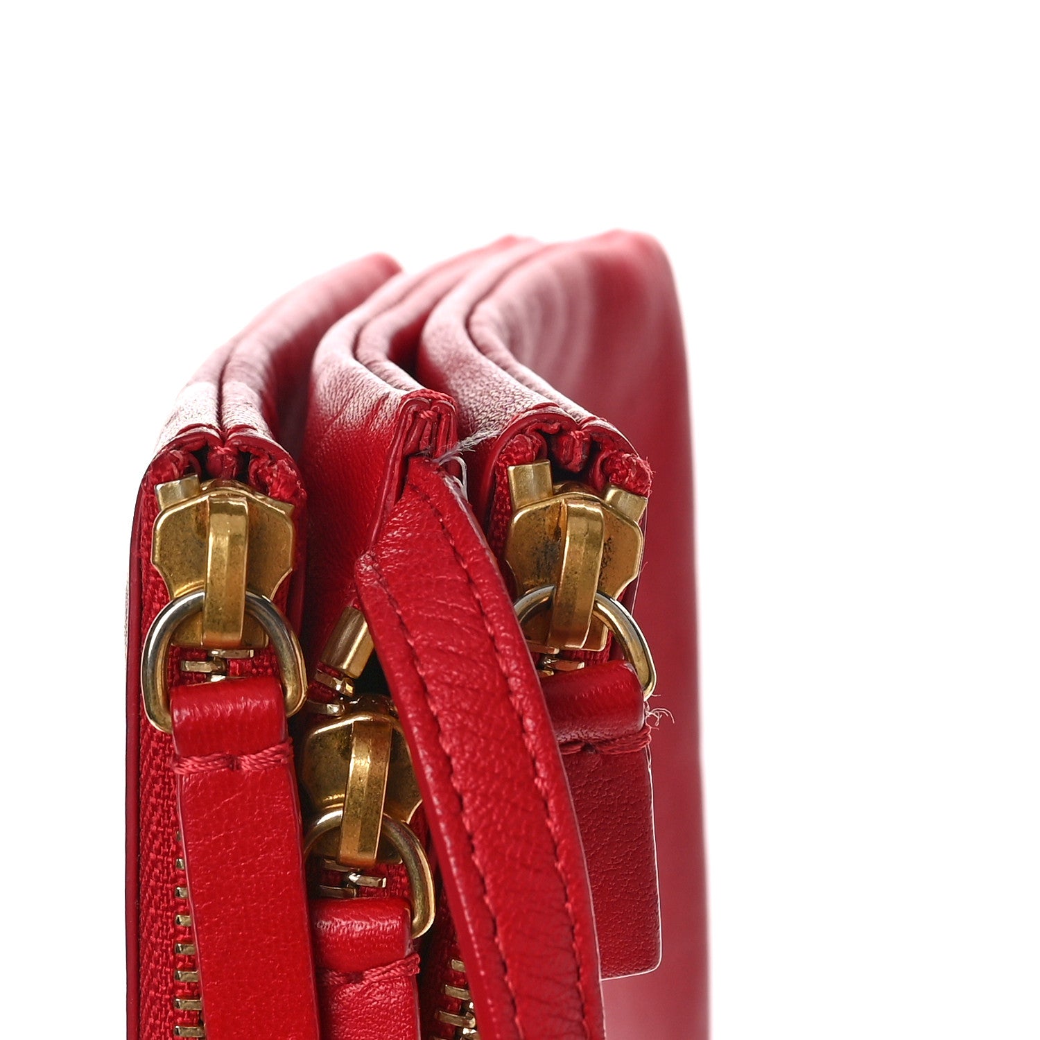 Celine Lambskin Large Trio Crossbody Bag Red 10 of 10