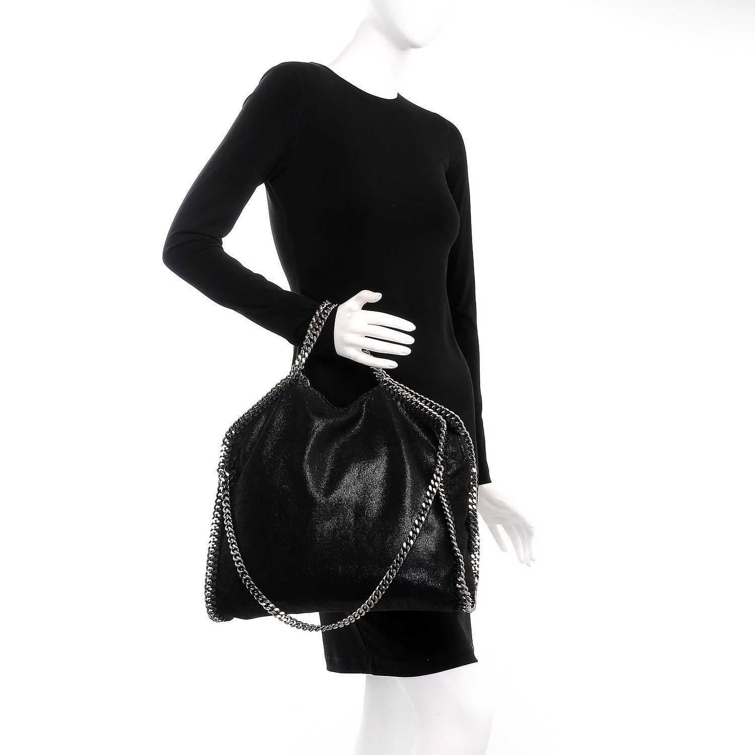 Stella McCartney Shaggy Deer Falabella Fold Over Tote Black 2 of 8