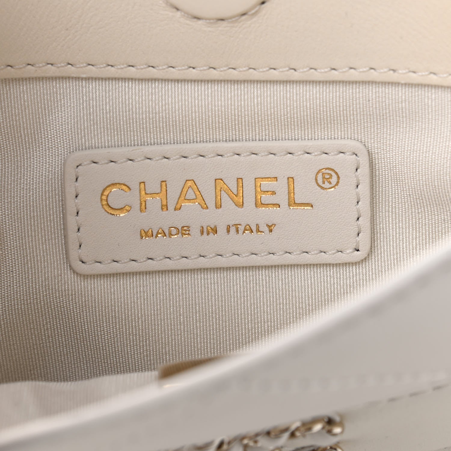 Chanel Calfskin Quilted Fringe Small Shopping Bag White 6 of 9
