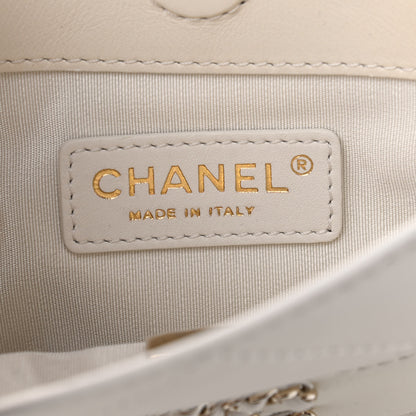 Chanel Calfskin Quilted Fringe Small Shopping Bag White 6 of 9