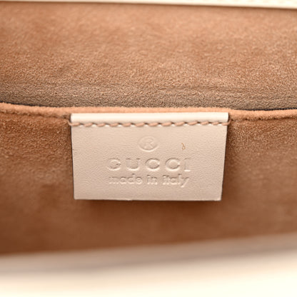 Gucci Calfskin Embroidered Mini Sylvie Top Handle Bag White 6 of 14