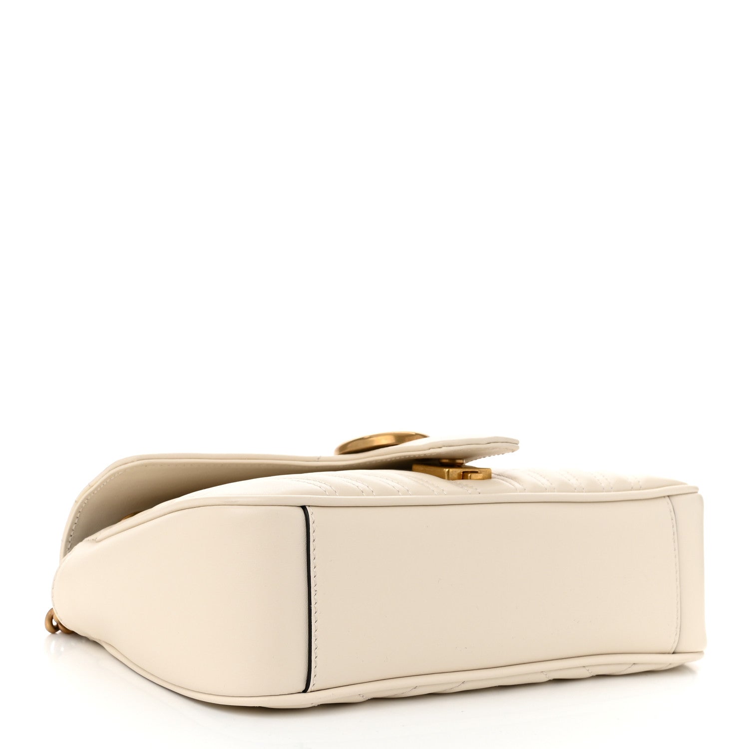 Gucci Calfskin Matelasse Small GG Marmont Shoulder Bag White 4 of 10