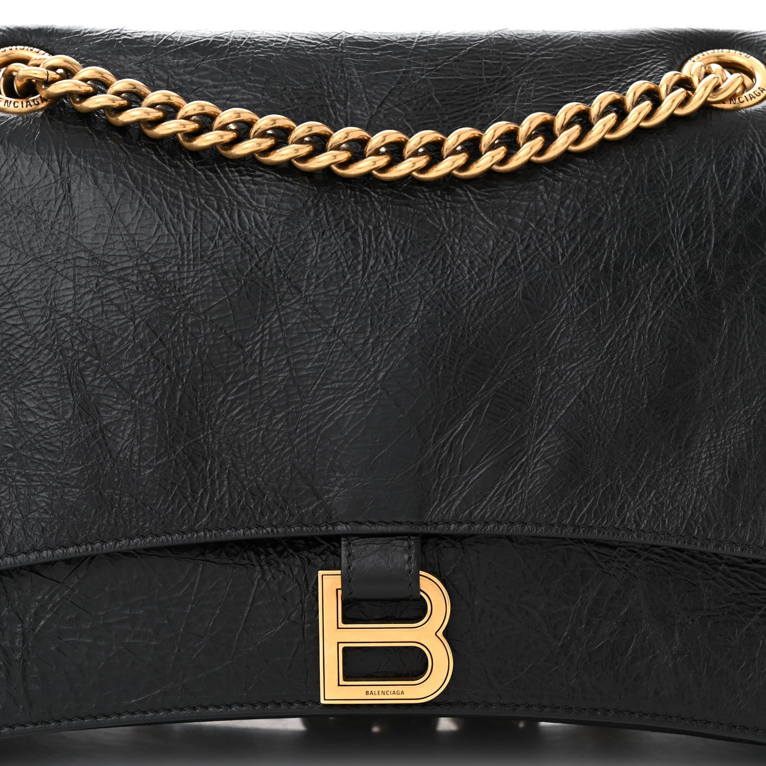 Balenciaga Crushed Calfskin Medium Crush Chain Bag Black 8 of 10