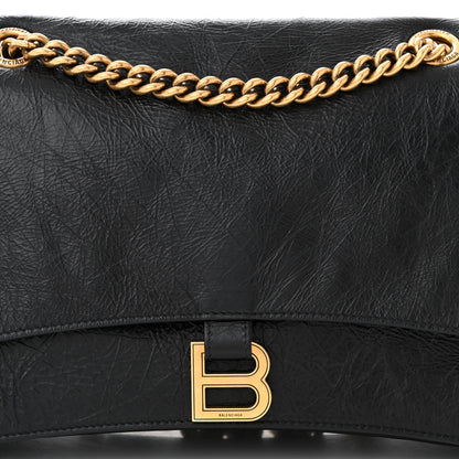 Balenciaga Crushed Calfskin Medium Crush Chain Bag Black 8 of 10
