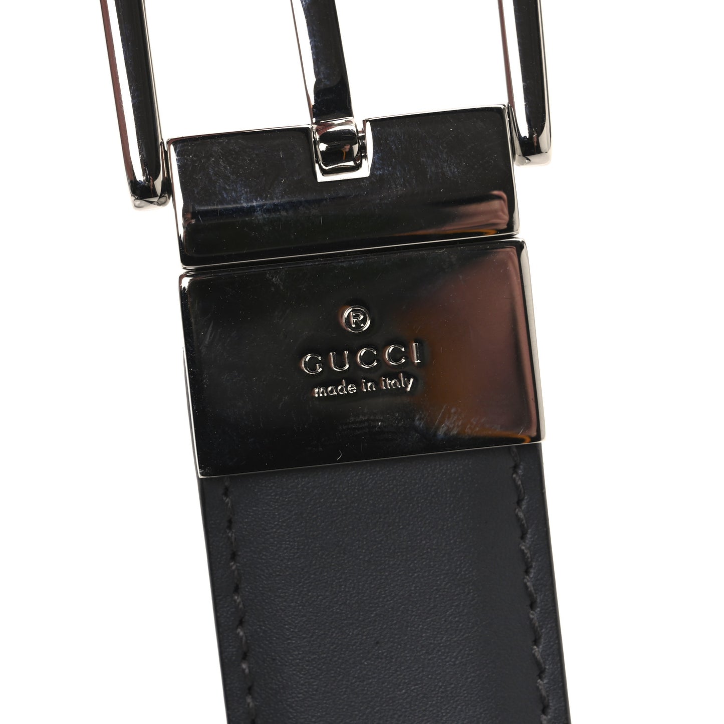 Selleria Calfskin GG Supreme Monogram Reversible Belt 90 36 Graphite Grey Black