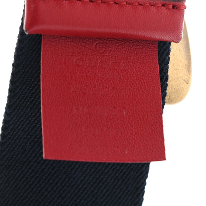 Gucci Web Queen Margaret Bee Belt 90 36 Red Navy 3 of 7