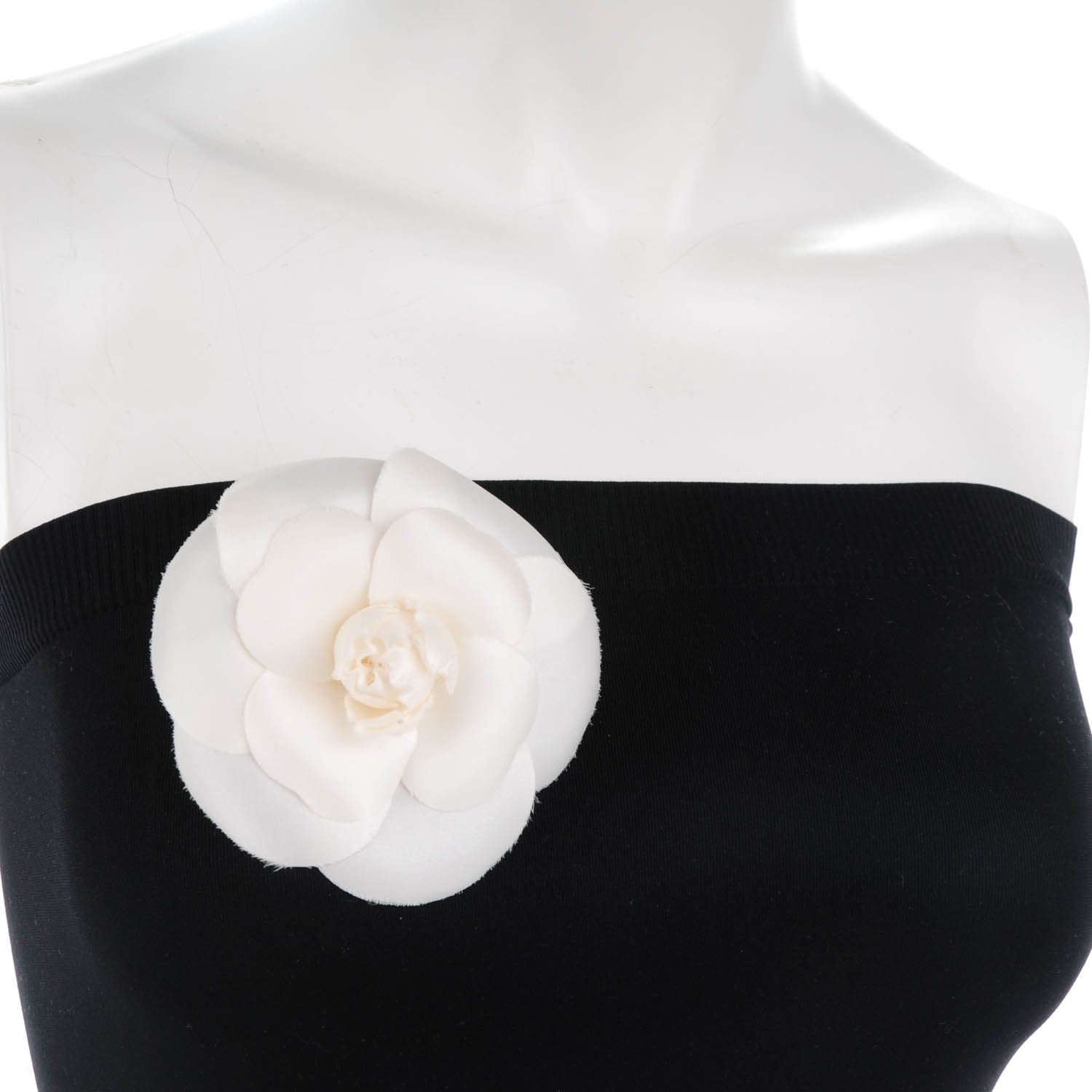 Chanel Silk Taffeta Camellia Brooch Pin White 2 of 5