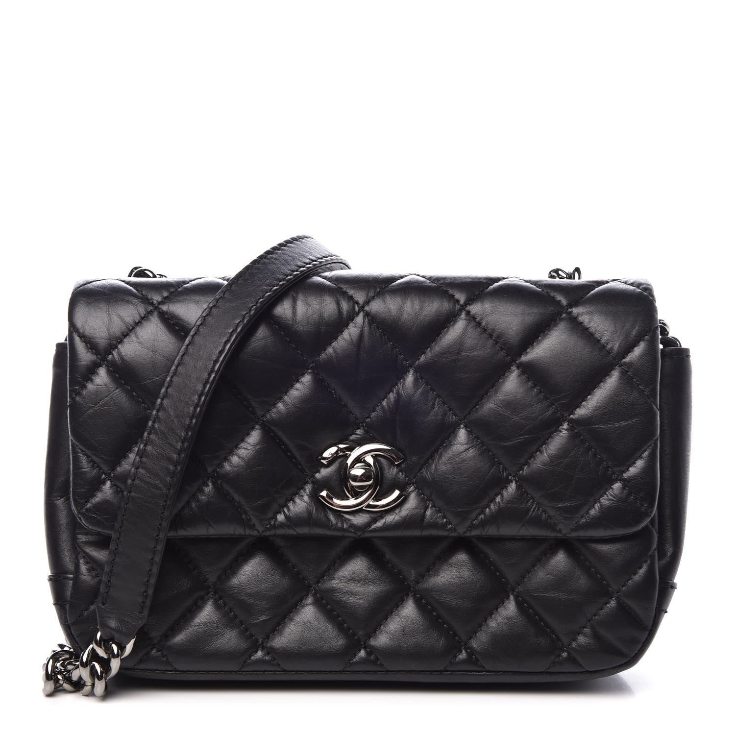 Chanel Calfskin Quilted Mini Lady Pearly Flap Black 1 of 9