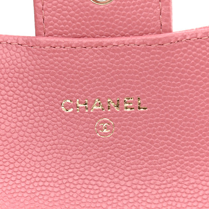 Chanel Caviar Quilted Flap Card Holder Wallet Pink 6 of 9