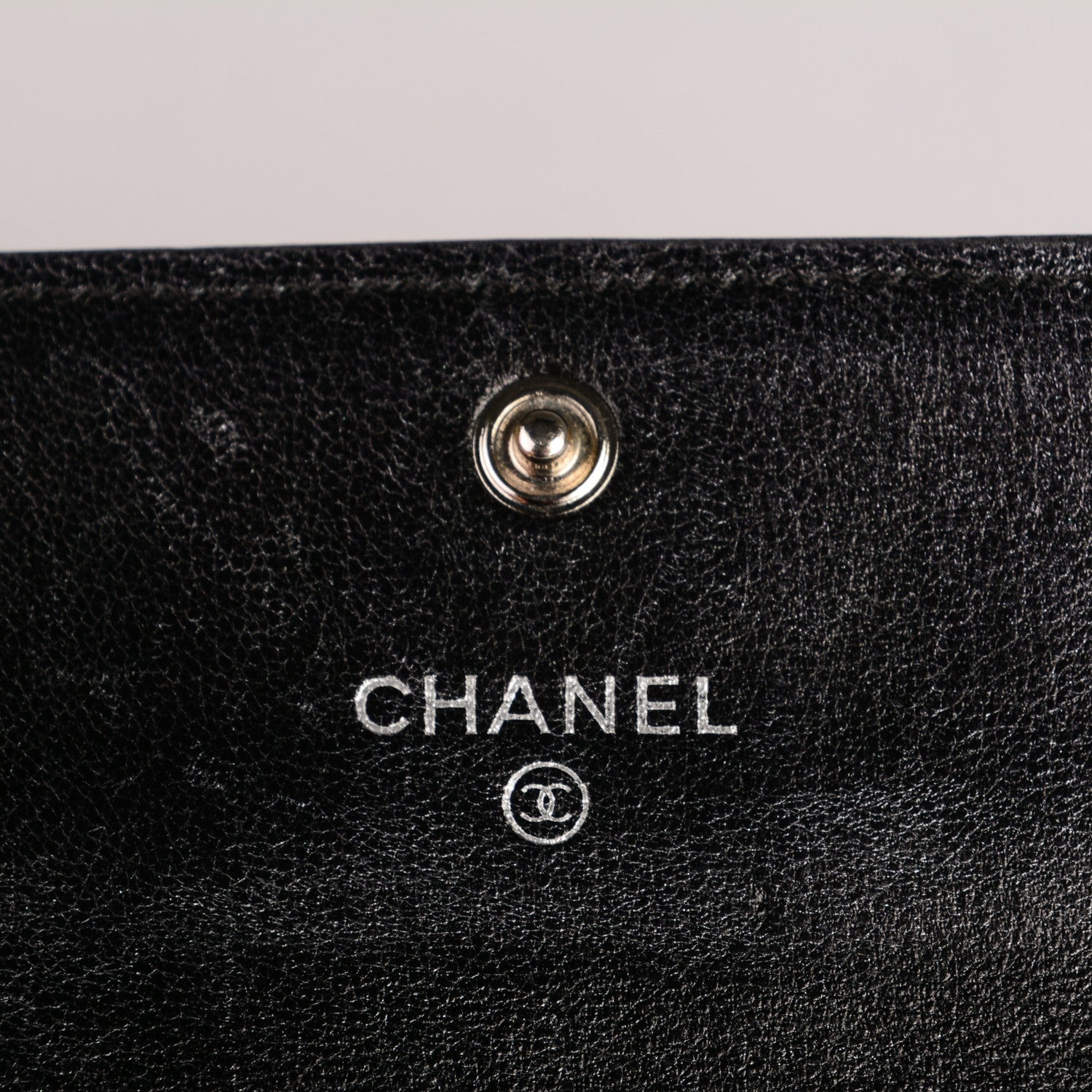 Chanel Metallic Calfskin Perforated Quilted Card Holder Grey 7 of 8