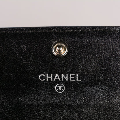 Chanel Metallic Calfskin Perforated Quilted Card Holder Grey 7 of 8