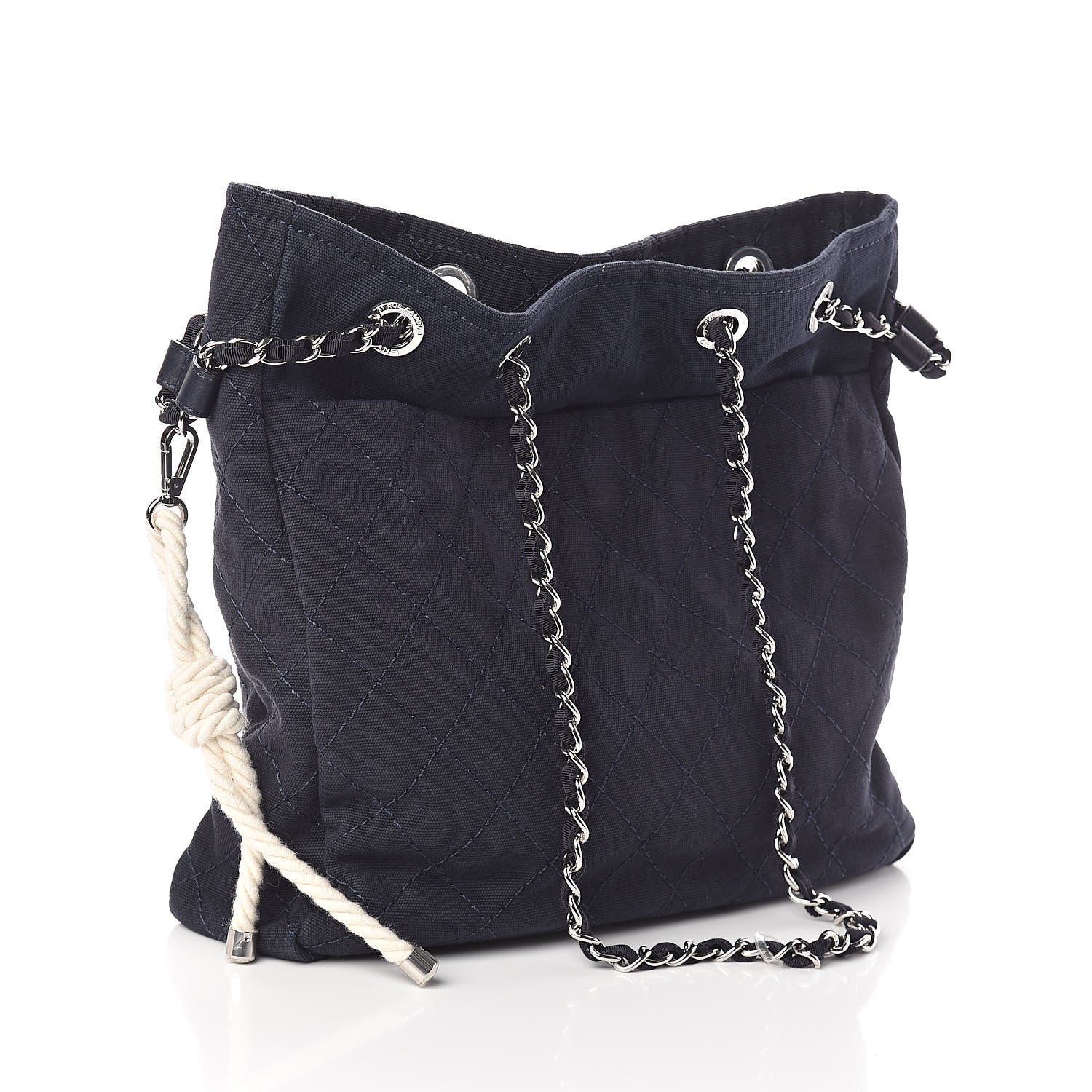 Chanel Canvas Quilted La Pausa Large Shopping Tote Navy 3 of 10