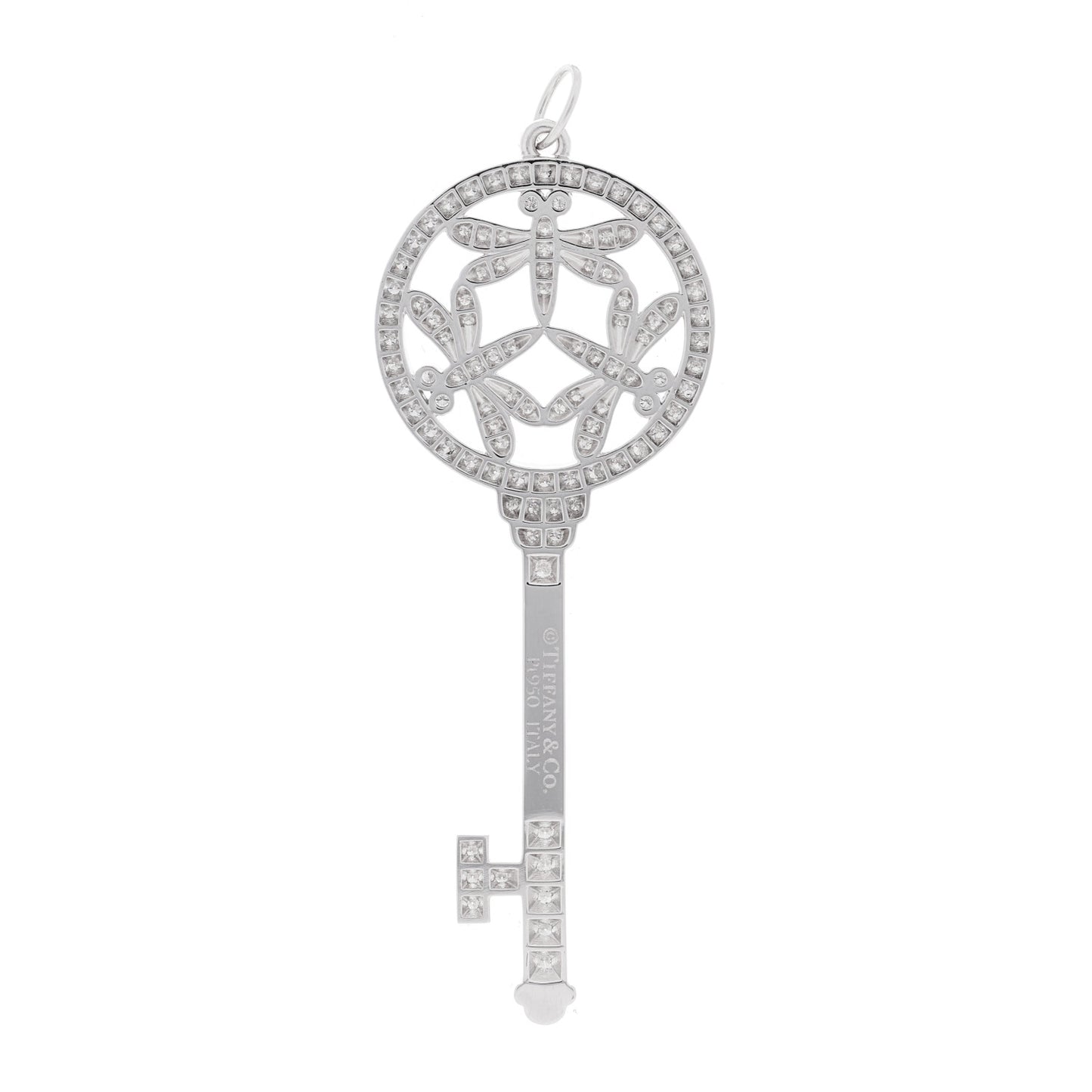 Platinum Diamond Large Dragonfly Key Pendant