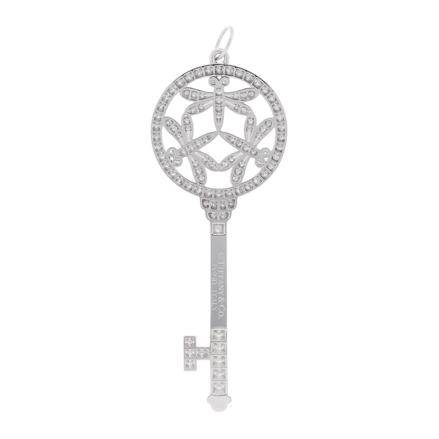 Tiffany Platinum Diamond Large Dragonfly Key Pendant 3 of 3